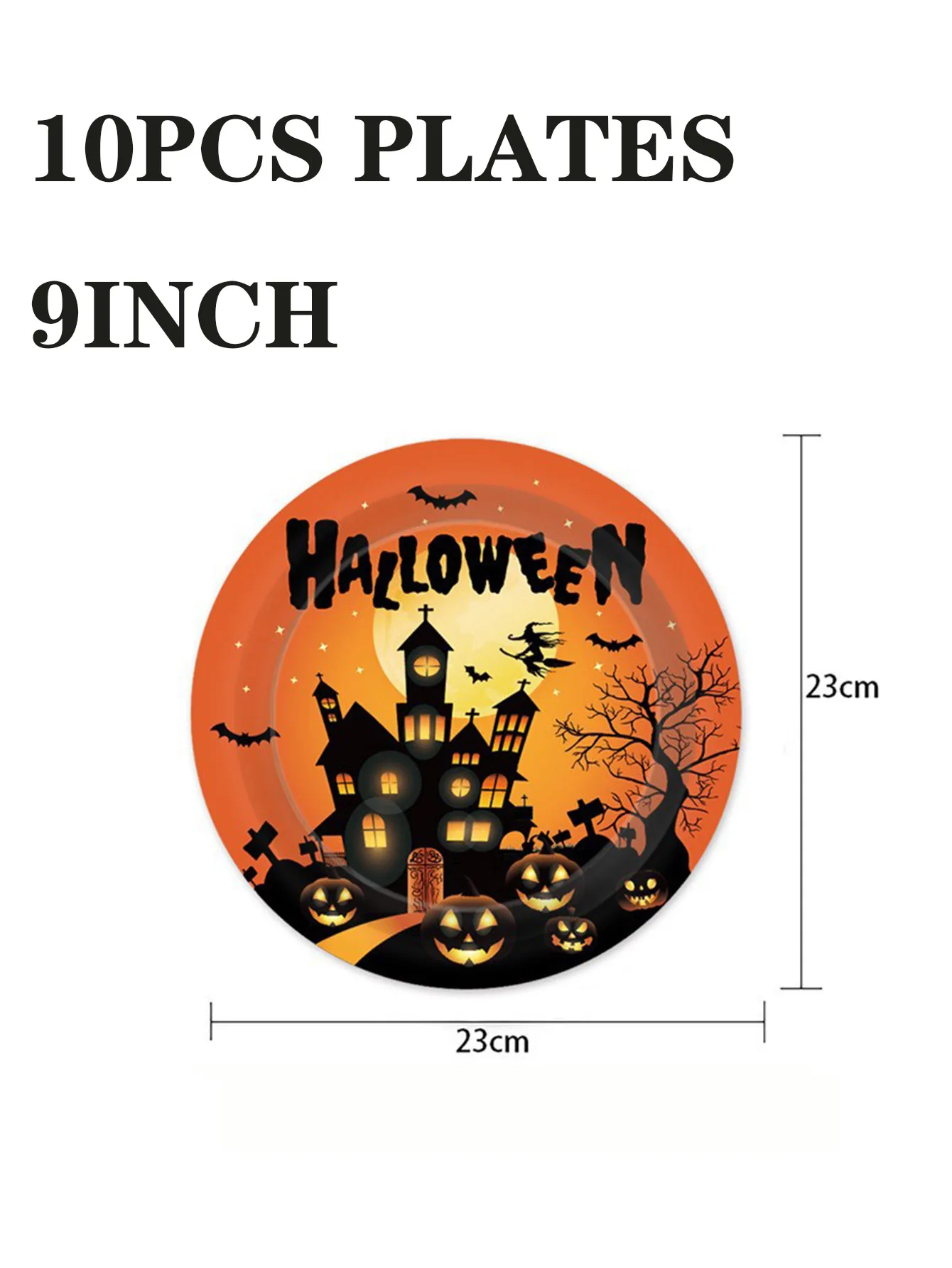 50-teiliges Halloween-Geschirrset, Hexen-Geisterhaus-Kürbis-Teller, Tassen, Servietten für Kinder, Halloween-Party-Dekoration, Zubehör – Detail 5