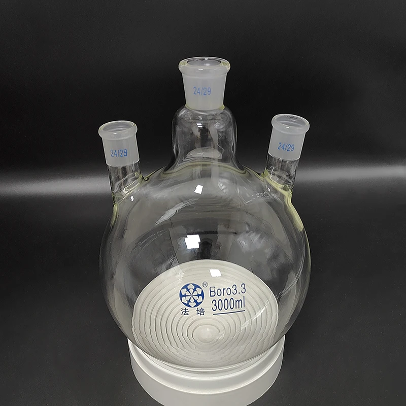 

FAPE Three-necked flask straight shape, With three necks standard ground mouth, 100mL-1000mL-5000mL-20000mL, Joint 24/29