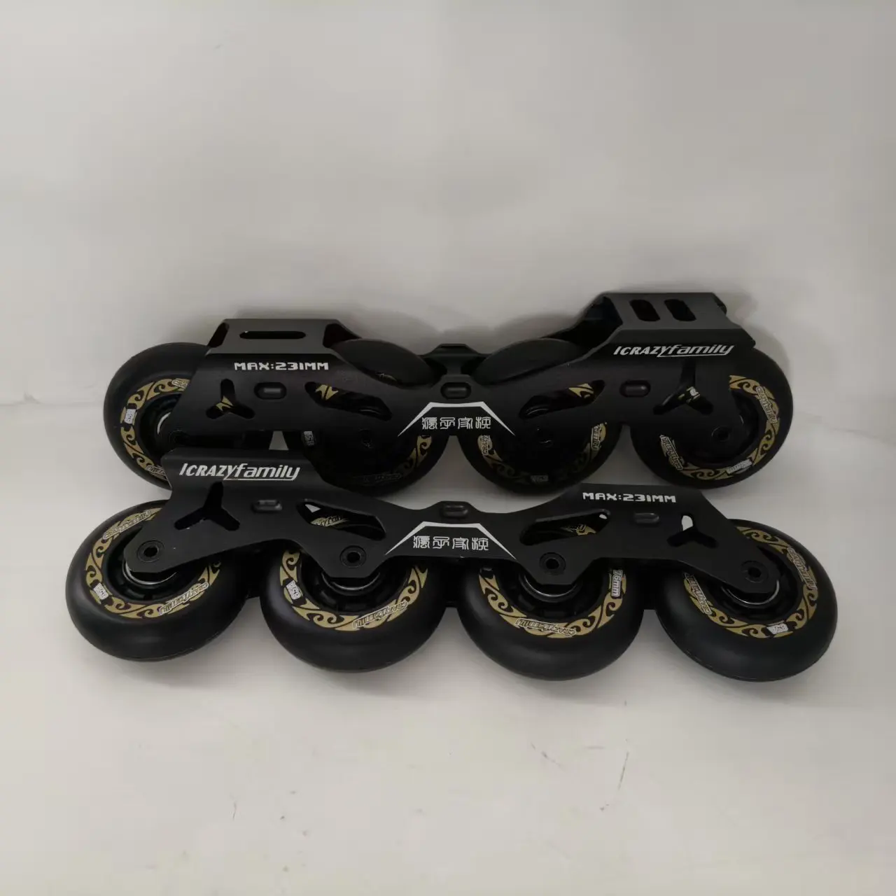 

1 Pair Skates Base 231mm Skate Frame 72-76-76- 72mm 85A PU Wheels & Bearings for Inline Slalom Sliding Skating Adult Kids Skates