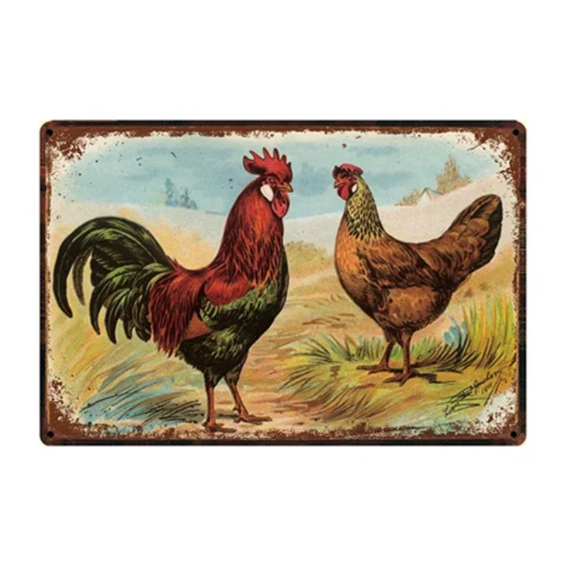 Vintage Metal Sign, Best Farm in Fried Chicken City, Fresh Eggs Poster, Home Decoration, Bar Wall Art Painting, 20 * 30