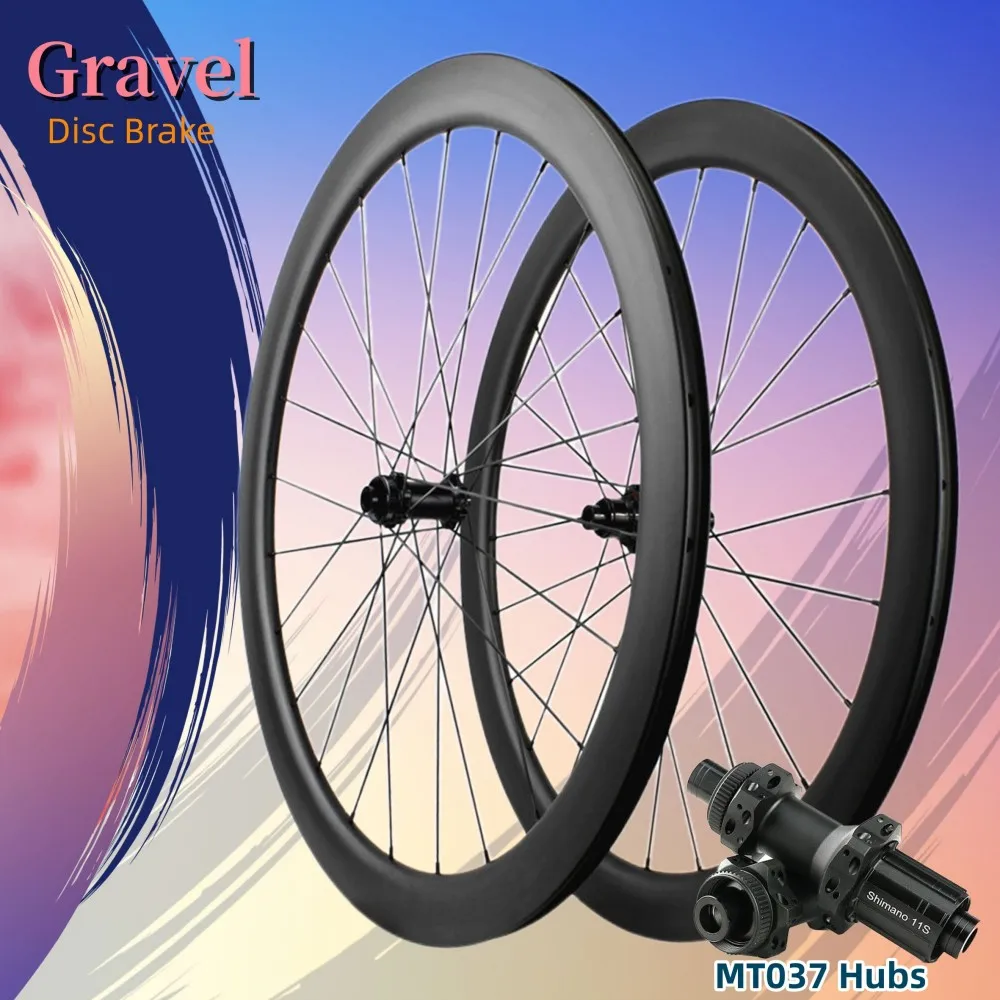 

700c Road Wheels Carbon Wheelset Disc Brake Gravel Bicycle Wheel Tubeless 30/35/38/40/44/45/50/55mm Depth Cyclocross Wheels