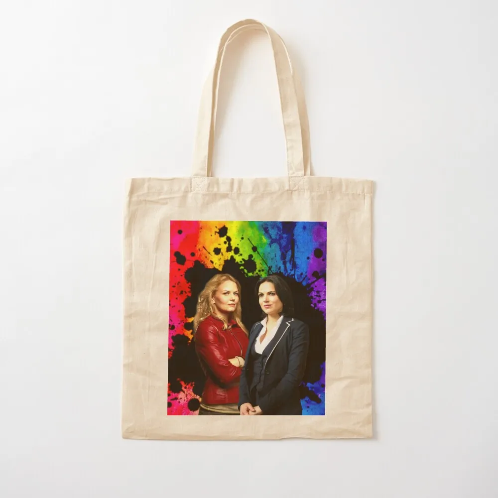 

Emma & Regina (Swan Queen) Tote Bag shopping bags foldable bag for beach tote bag women Canvas Tote