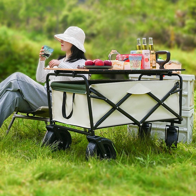 Outdoor Camping Pull Car Camping Small Trailer Camp Picnic Trolley Foldable Light Portable Stall Fishing Express Trolley AliExpress