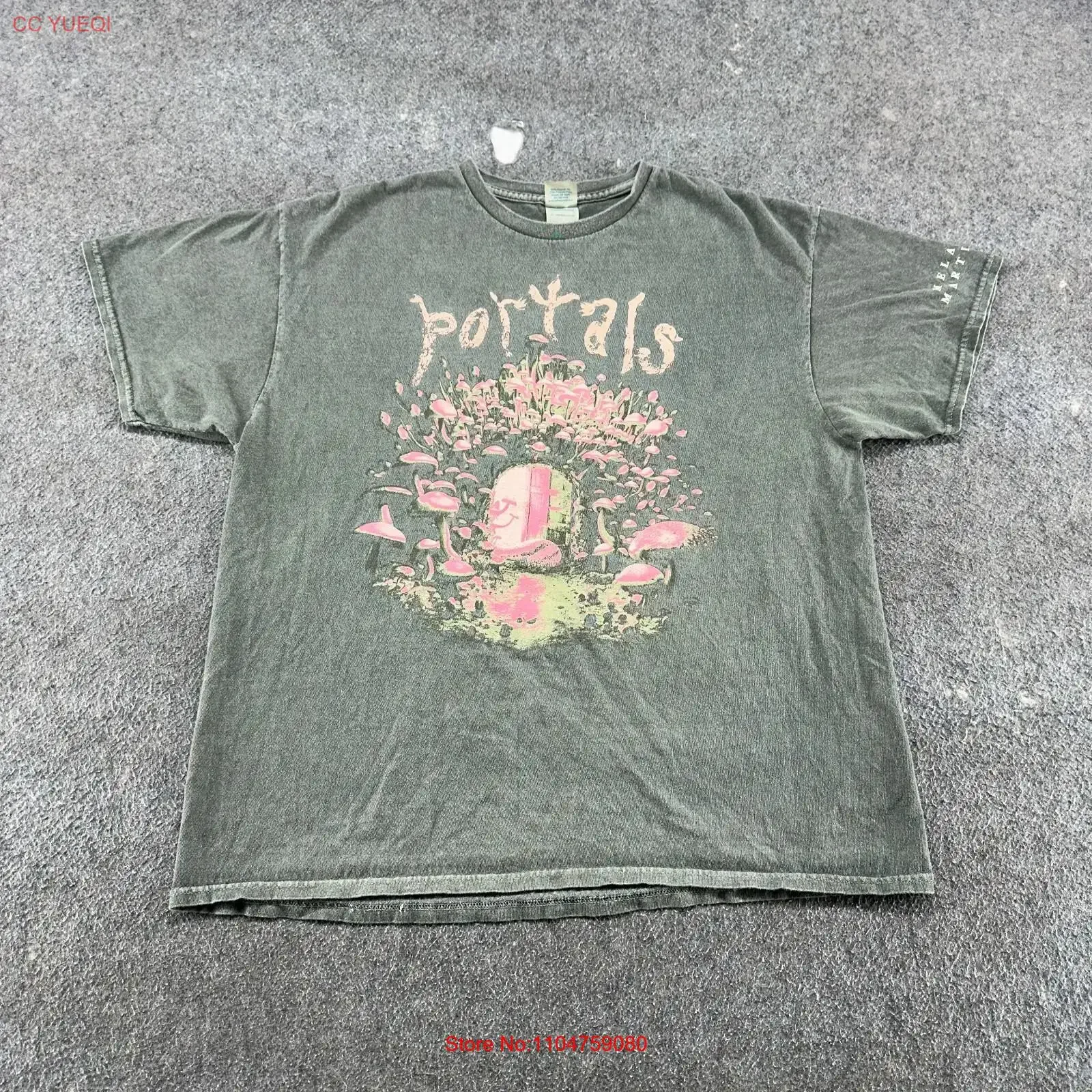 Melanie Martinez T Shirt Mens XL Green Portals Mushroom Dyed Cotton Singer vintage Washed designer clothes Casual