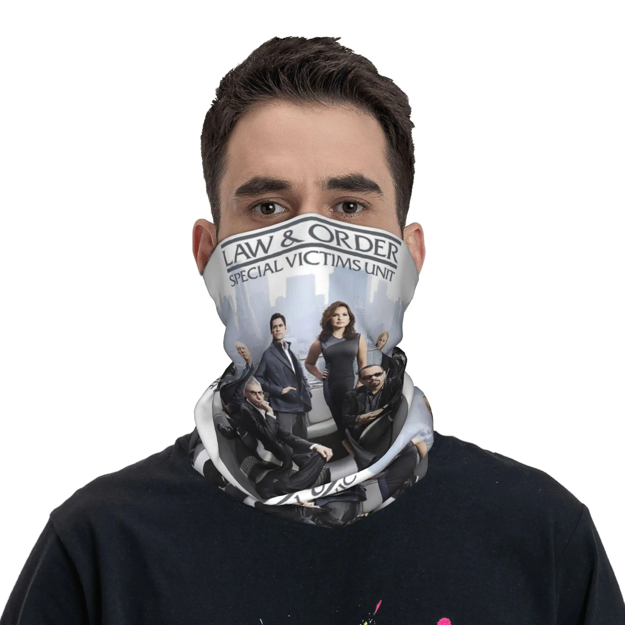 القانون والنظام SVU Team 2 باندانا غطاء الرقبة قناع مطبوع وشاح قناع الوجه متعدد الوظائف الجري للرجال النساء الكبار تنفس