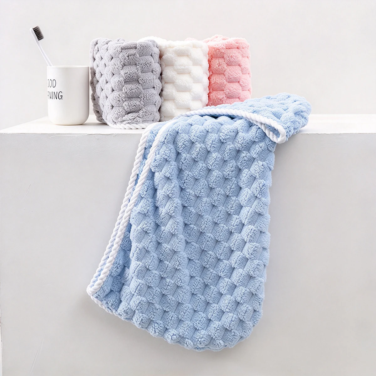 Dry Hair Cap for Women Girls Unisex Thickened Coral Fleece Super Absorbent Quick Dry Hair Wrapping Towel Anti Frizz Bathroom Hom
