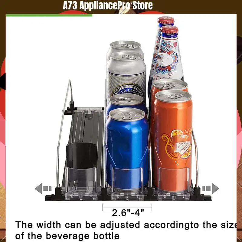 2X Soda Can Dispenser For Refrigerator With Adjustable Glide - Perfect For Soda, Beer, And Other Beverages-A73Z