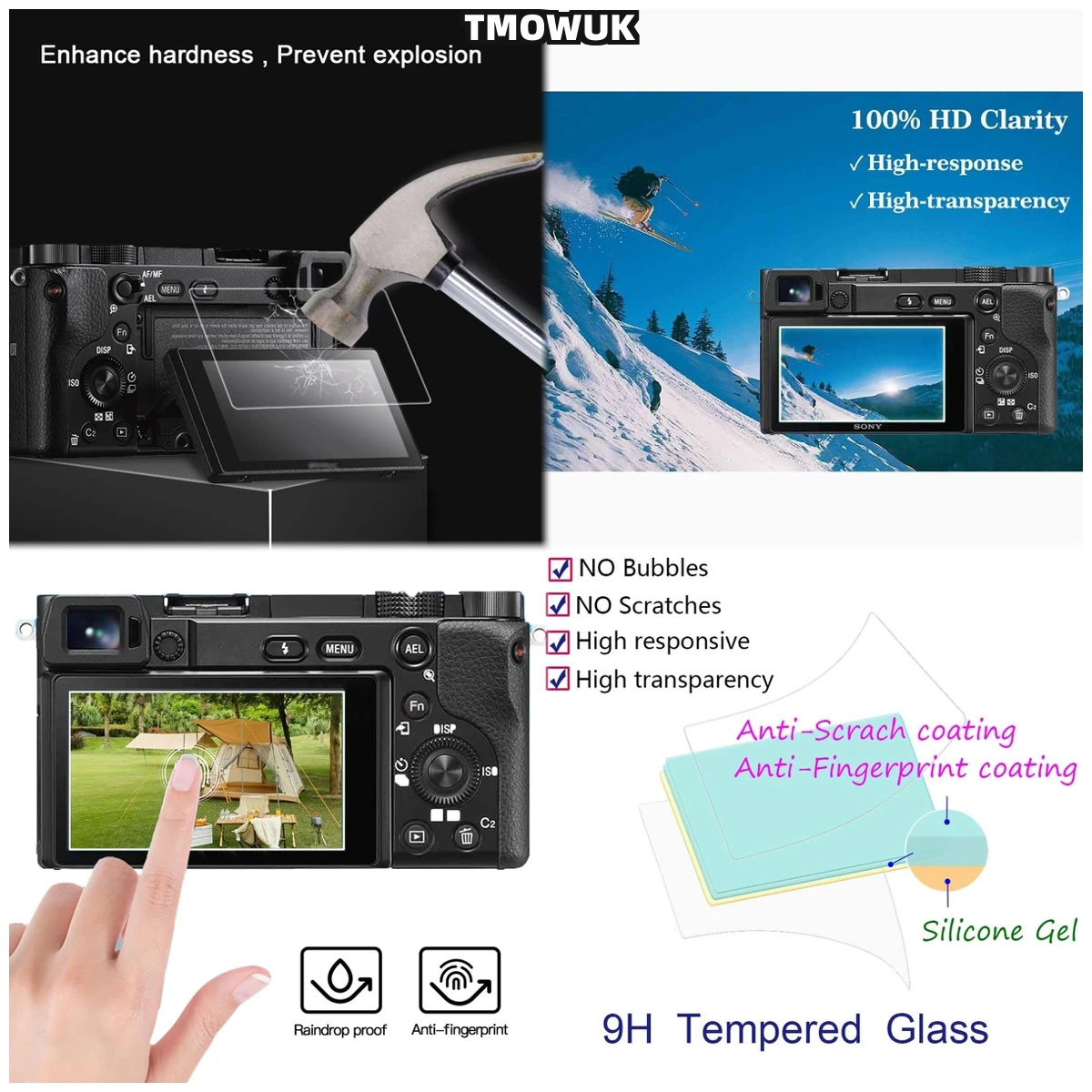 

Tempered Glass Screen Protector Film Cover For Sony Alpha A6600 A6000 A6100 A6300 A6400 A5000 NEX-7/6/5/5N/5T/5R/3