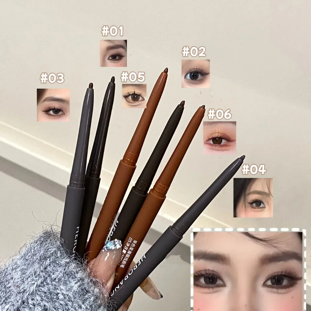 Ultrafeiner Gel-Eyeliner-Stift, Schwarz, Braun, unter Eyeliner-Stift, wasserdicht, matt, liegend, Seidenraupe, schnell trocknend, dauerhaftes Augen-Make-up
