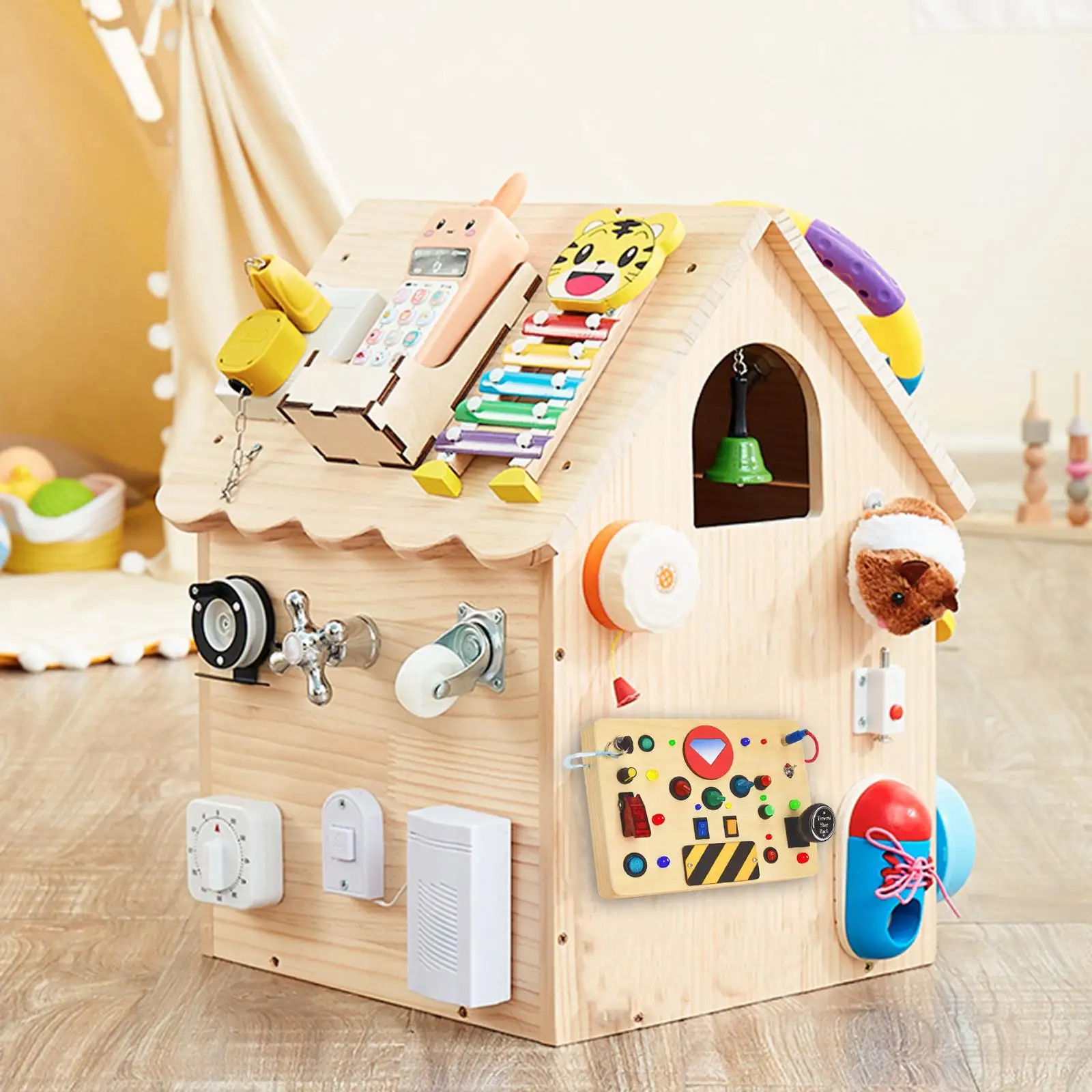 LED Switch Board Fine Motor Skill Activities Sensory Toy for Travelling Toy