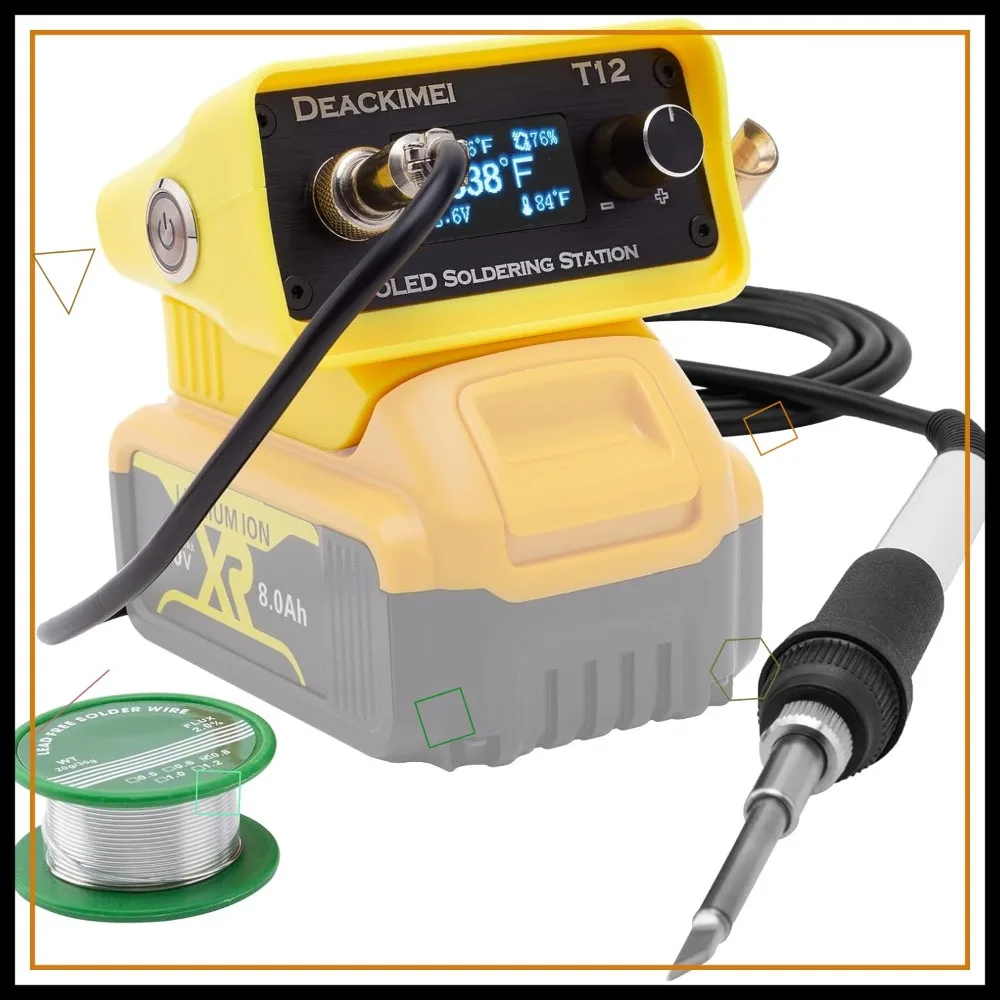 Cordless Soldering Iron Station, Adjustable Temperature, Auto Sleep, Low Voltage Protection, Digital Display