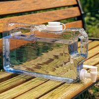 4L Outdoor Drinking Bucket Large-Capacity Transparent Water Storage Container Wear-resistant PE Camping Water Tank