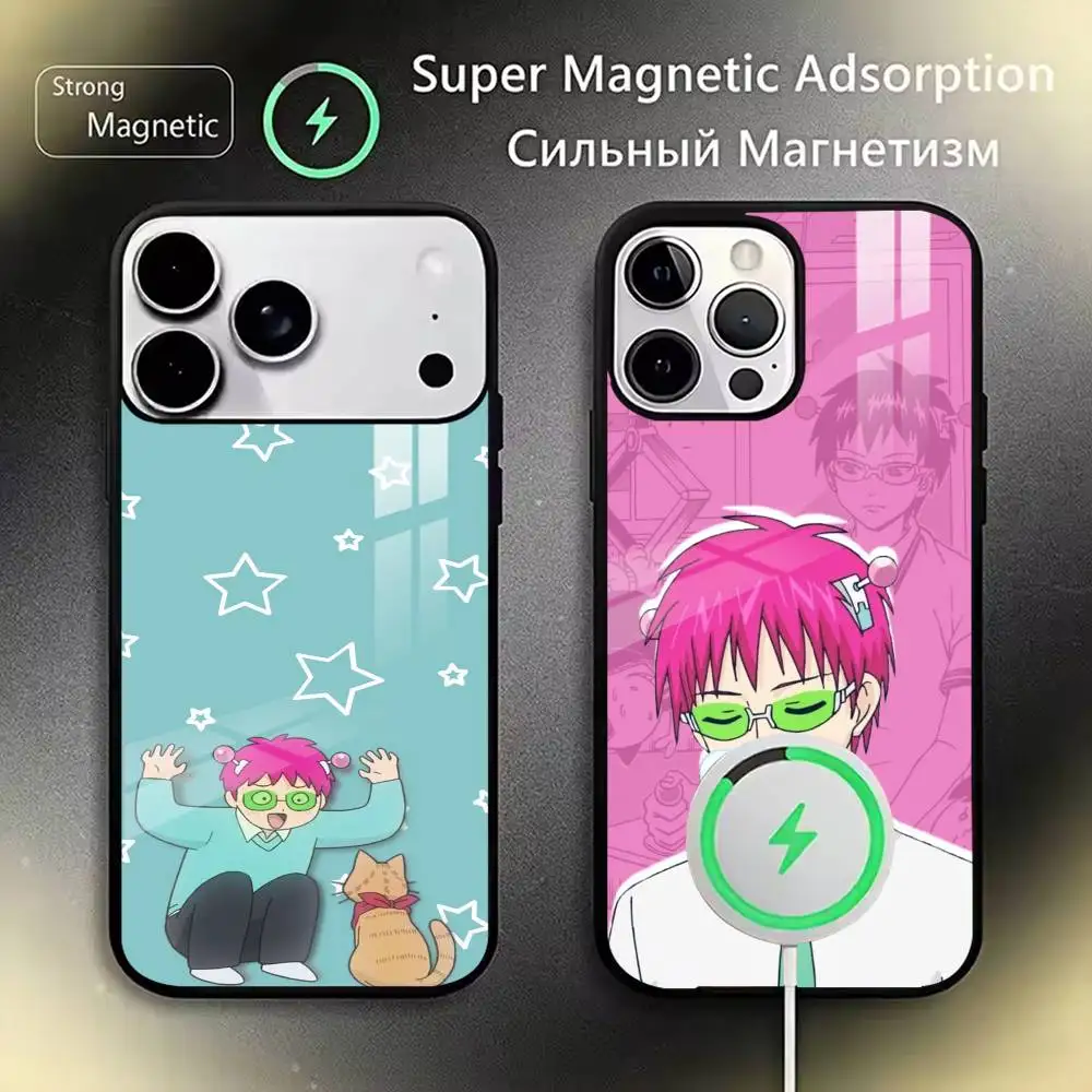 

Kusuo Saiki Phone Case Magnetic with Magsafe Wireless Charging For iPhone17,16,15,14,13,12,11 Plus,Pro