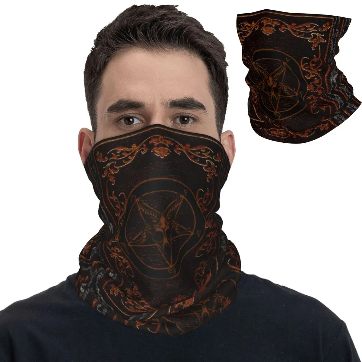 Grimoire Bandana Neck Gaiter Printed Sigil of Baphomet Goat Wrap Scarf Multi-use Cycling Scarf Running Unisex Adult Winter