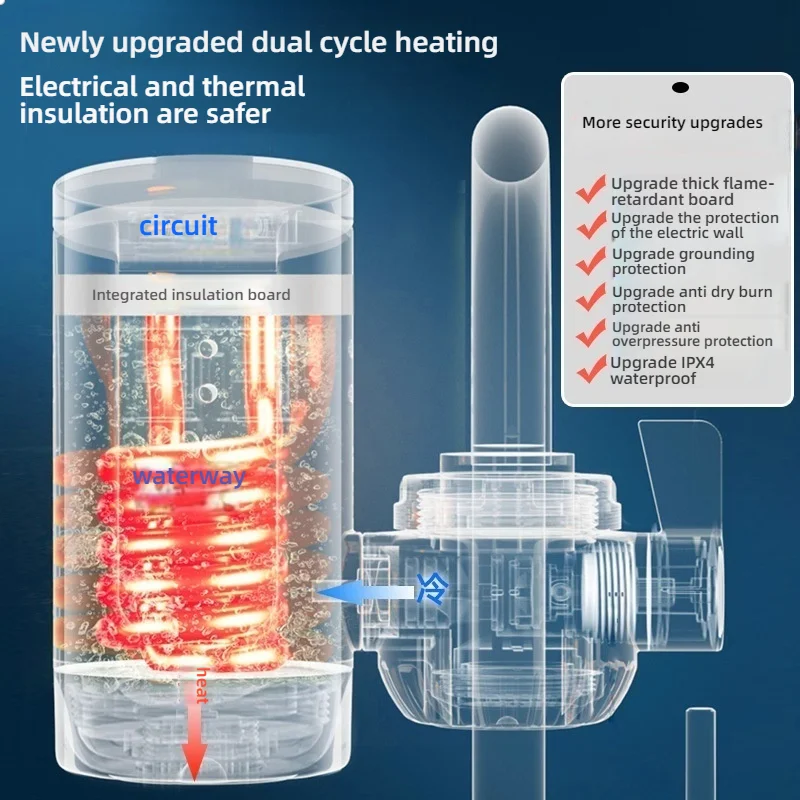 بالوعة المطبخ الكهربائية سخان المياه الحنفية لحظة الساخن مياه الفولاذ المقاوم للصدأ صنبور سخان التدفئة الباردة اكسسوارات المطبخ