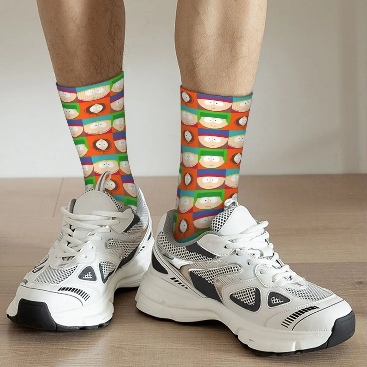 Chaussettes de basket-ball non ald Cartoon unisexes South-Parks, chaussettes hip-hop pour garçons, automne et hiver