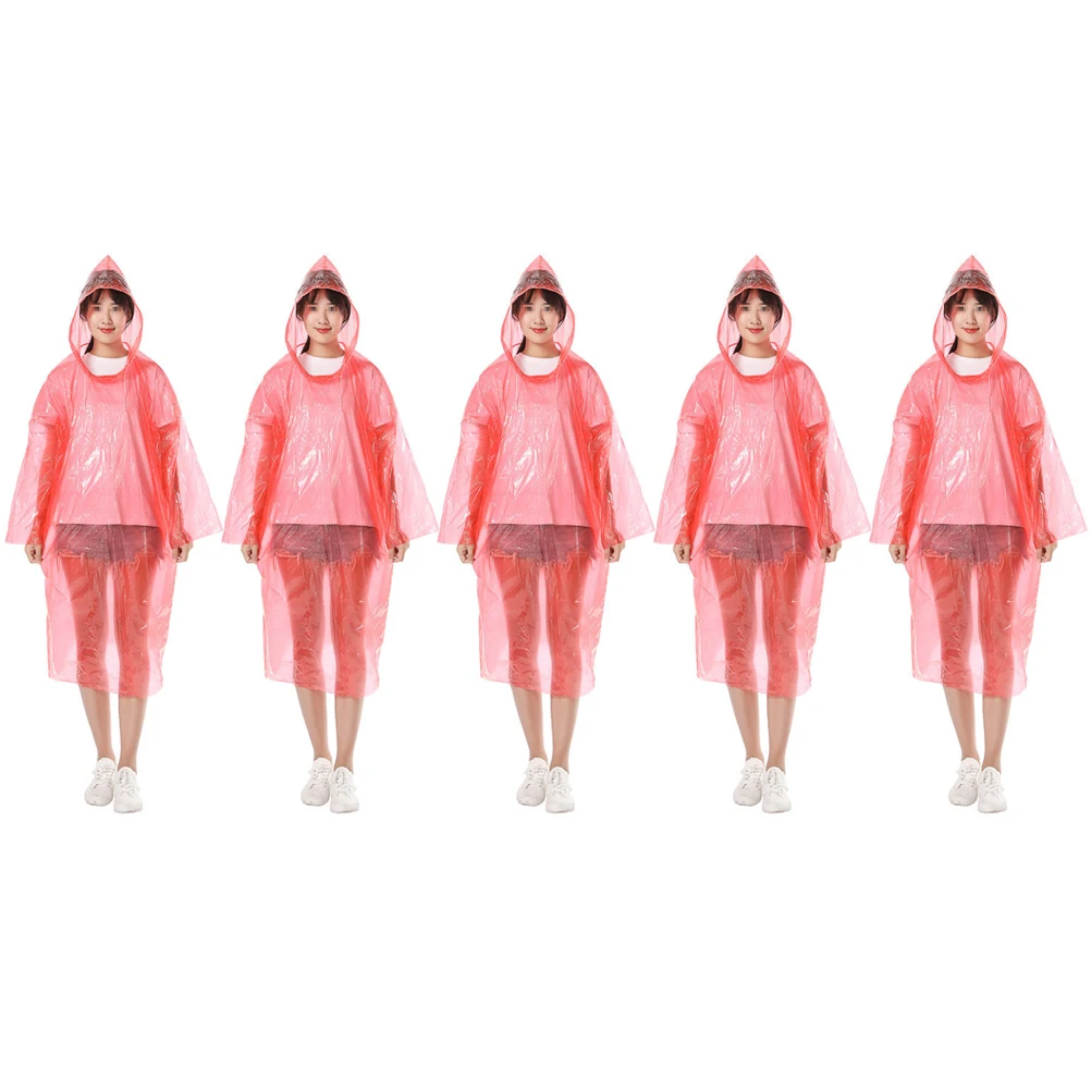 

5 Pcs Thickened Raincoat Poncho Pratical Outdoor Rainwear Cover Conjoined Protective Suit Women's Camping