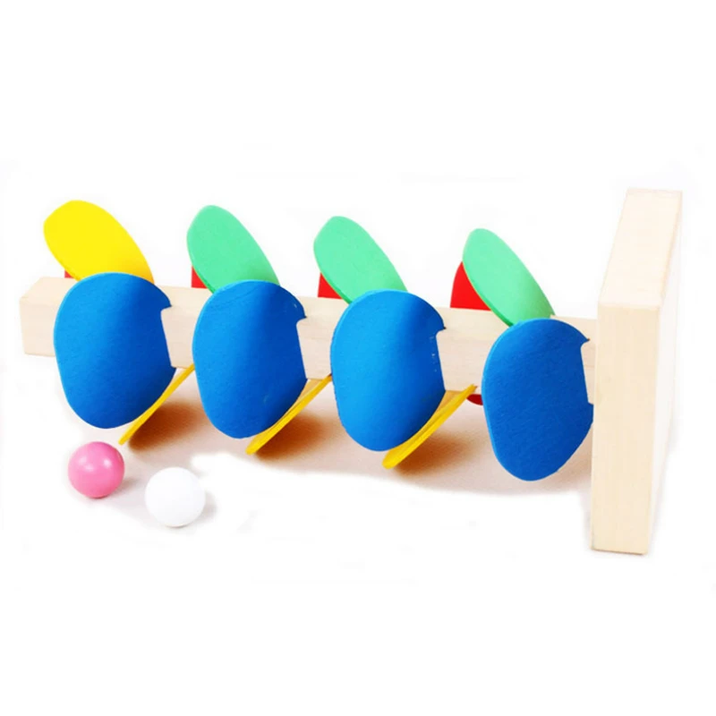 1PC Wooden Tree Building Block Falling Ball Toy for Kids Montessori Toy Leaf Ball Toys Early Education Leaf Tower Ball Pouring