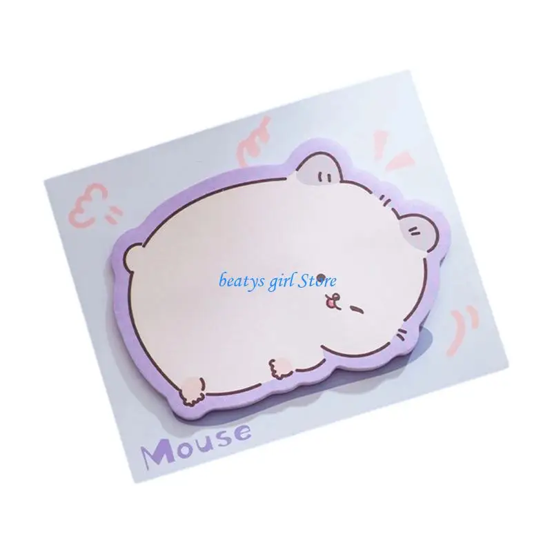 C7AB Adhesive Removable Memos Pad Adorable Animal Pattern for Office Home School Use