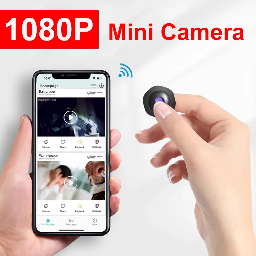 Wifi Mini Camera 1080p HD Wireless Smart Home Device Cam Invisible Night Vision Camcorder Motion Detect Remote Monitor Recorder