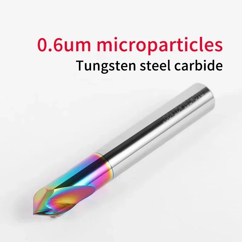 Chowmaster 1PC HRC55 Carbide Center Drill Bit 2F DLC Coating Tungsten Steel 90 Degree 50 60 75mm Chamfering Drill for Aluminum