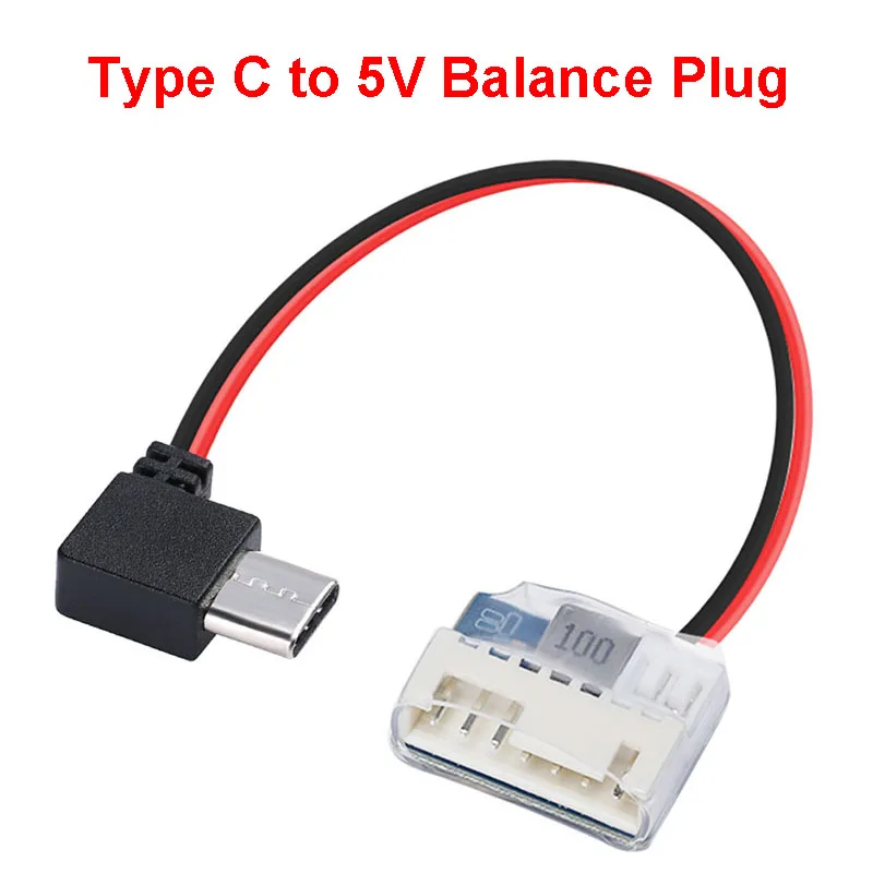 1PCS 5V Balance Plug Charging Cable USB Type-C Power Cable For GoPro Hero6/7/8/9/10/11 FPV Drone Camera Power Connector Cord