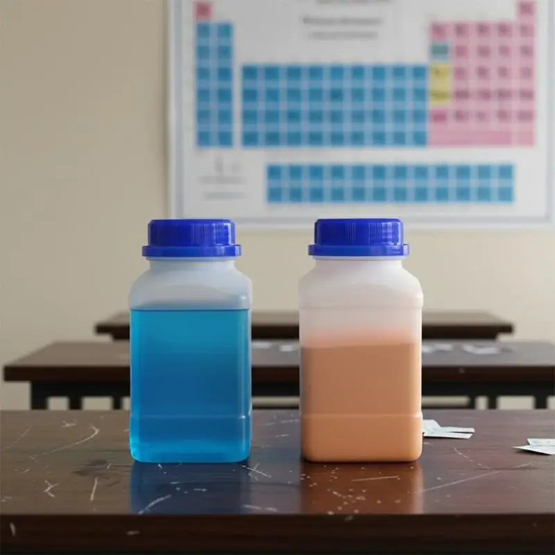 2Pcs HDPE Square Reagent Bottles Empty Laboratory Sample Vials With Tamper Evident Screw Cap Leakproof Storage Containers