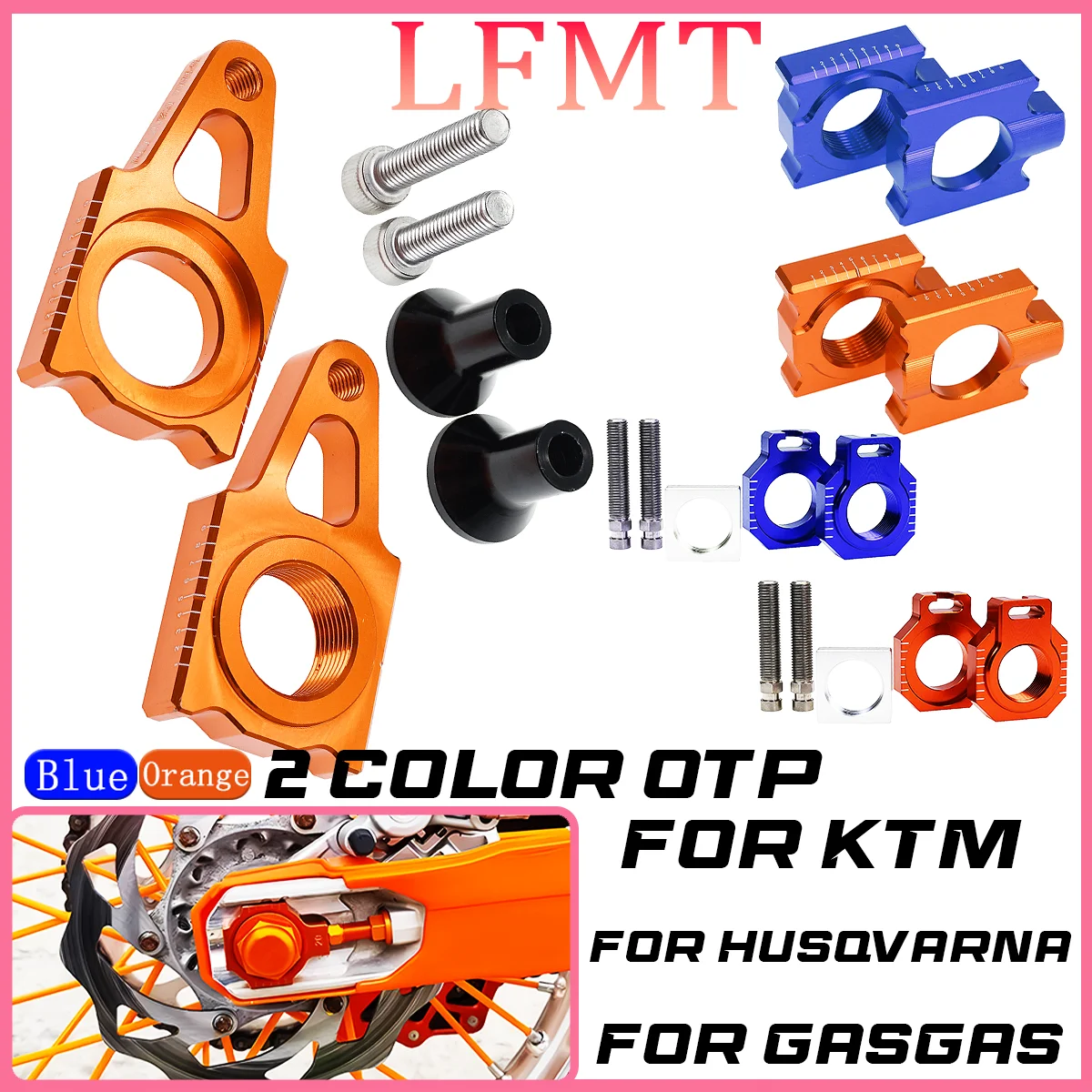 

CNC 25mm Rear Chain Adjuster Axle Block For Husqvarna TC125 FC350 FC250 FC450 FS450 2015-2020 TC250 TX300 FX350 FX450 2017-2020