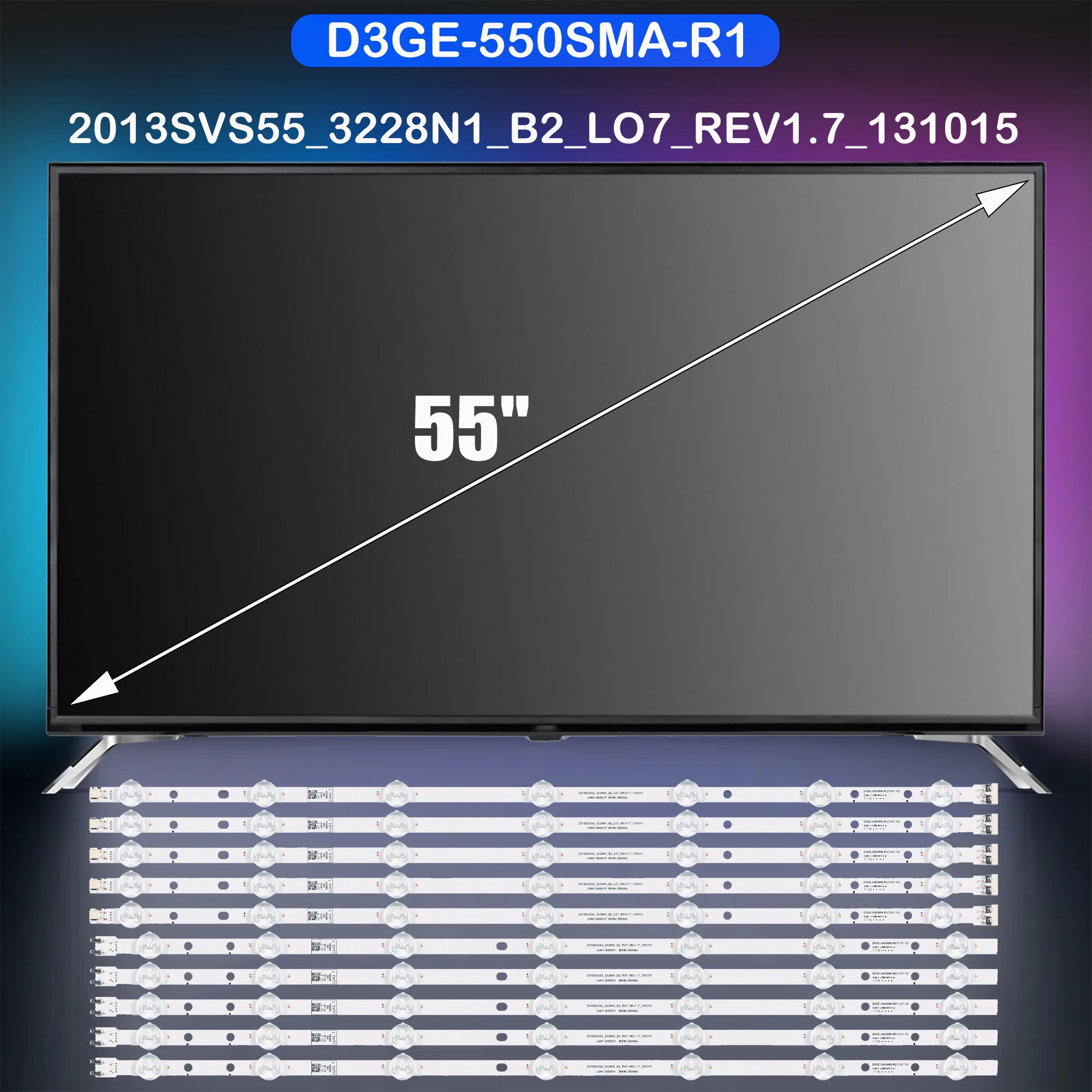 

LED backlight Strips For UE55H6273SS UE55H6273 UE55H6204AK UN55H6103AF UN55J6201AF UN55J6200AF UN55H6203 UN55H6153AF UE55H6203AK