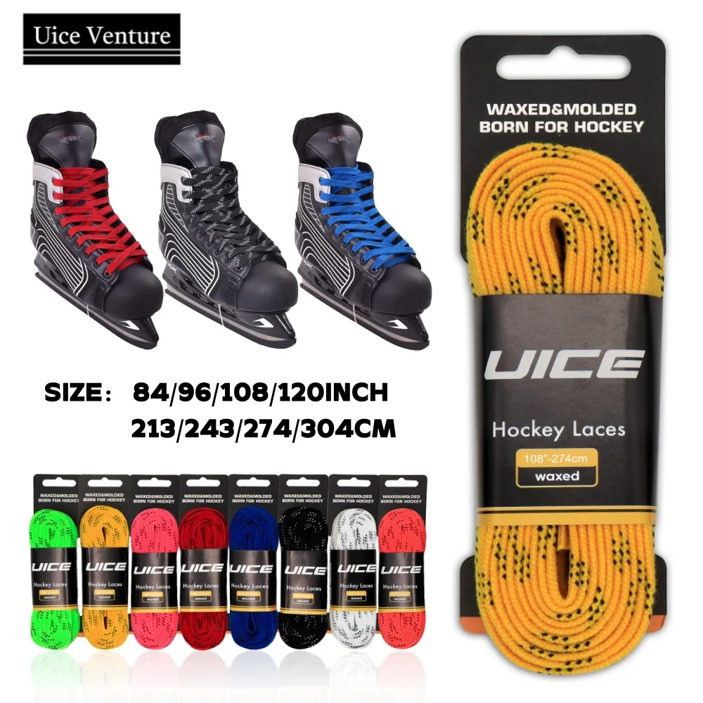 Ice Hockey Skate Laces 84-120in Nylon Dual Layer Braid for Sports Roller Derby Skates Boots Ice Hockey Skates Shoe