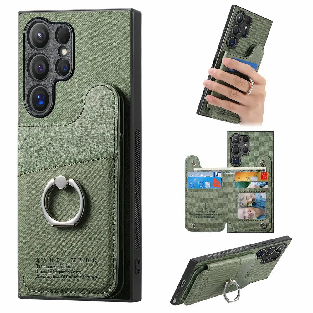 لسامسونج غالاكسي S26 الترا 5G بطاقة الغطاء الخلفي حلقة حامل المحفظة كوكه سامسونج S26 الترا حالة غالاكسي S 26 S26 الترا فليب غطاء #1