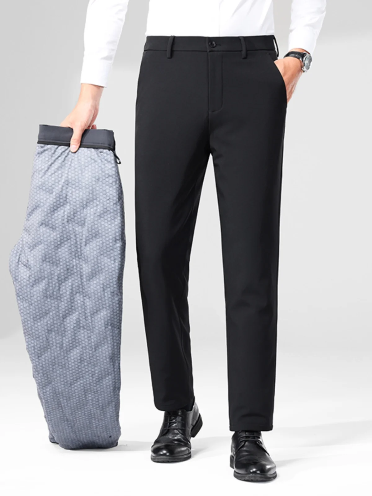 

Мужские зимние утепленные пуховые брюки: повседневные, теплые, облегающие, для холодной погоды