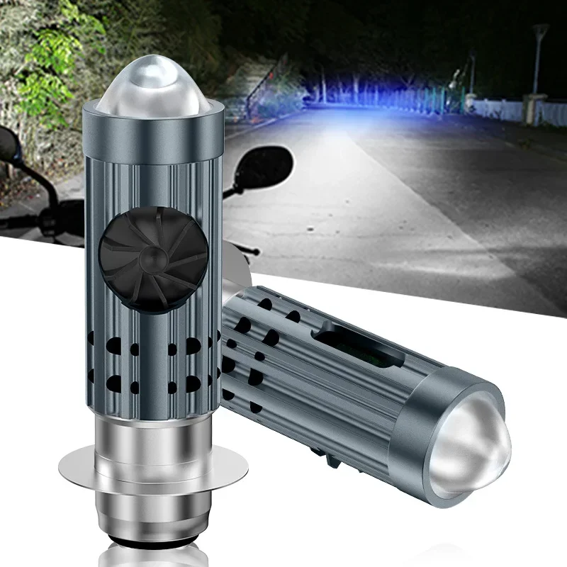 New 1pcs H4 LED Ultra Bright Motorcycle Headlight Bulb 2040LM 6000K White Hi/Lo Beam P15D Base 12V Fog Light for Scooter Moped