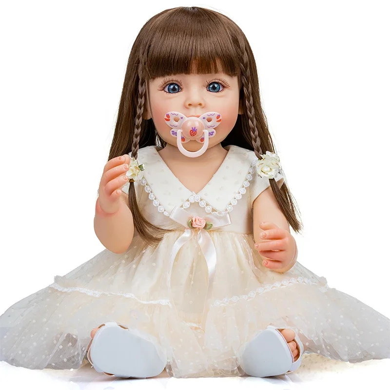 55cm Silicone Baby Doll Reborn Sue-Sue Hand-detailed 3D Painting Veins Muñeca Bebé Reborn Real Looking Baby Dolls Toys for Girls