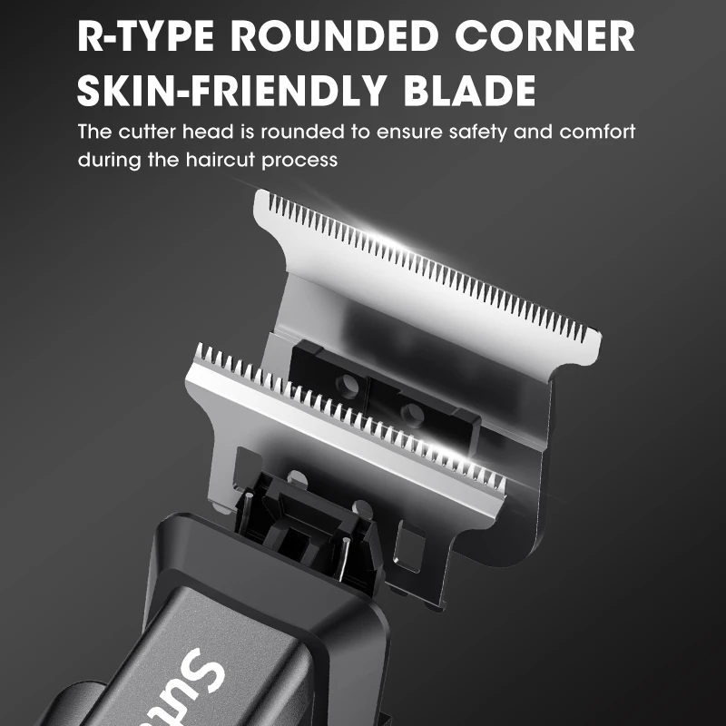 صالون الحلاقة Resuxi 389 يستخدم ماكينة تشذيب الشعر الاحترافية على شكل حرف T مع 5 أمشاط قابلة لإعادة الشحن للرجال