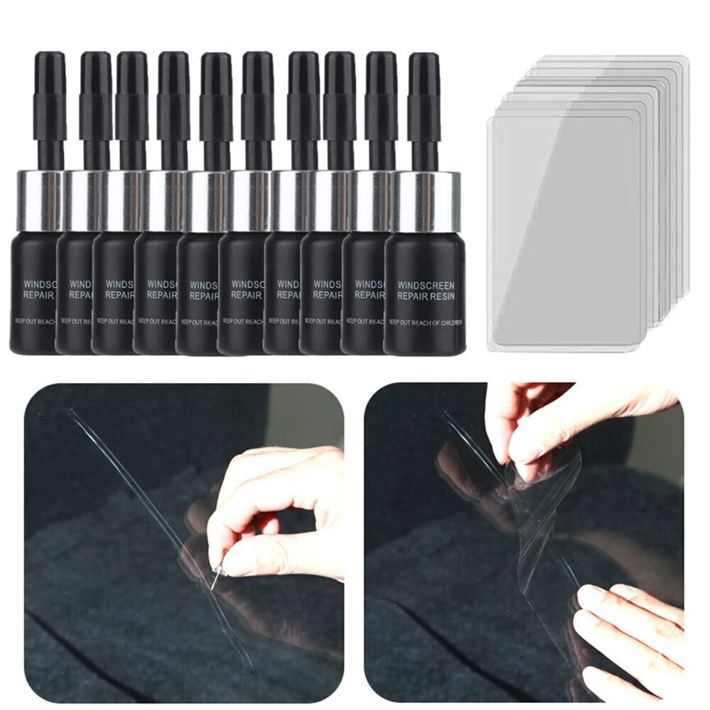 10 Sets Automotive Glass Nano Repair Fluid Car Windshield Resin Crack Tool Kit Home Repair Vehicle Accessories Fit For Car