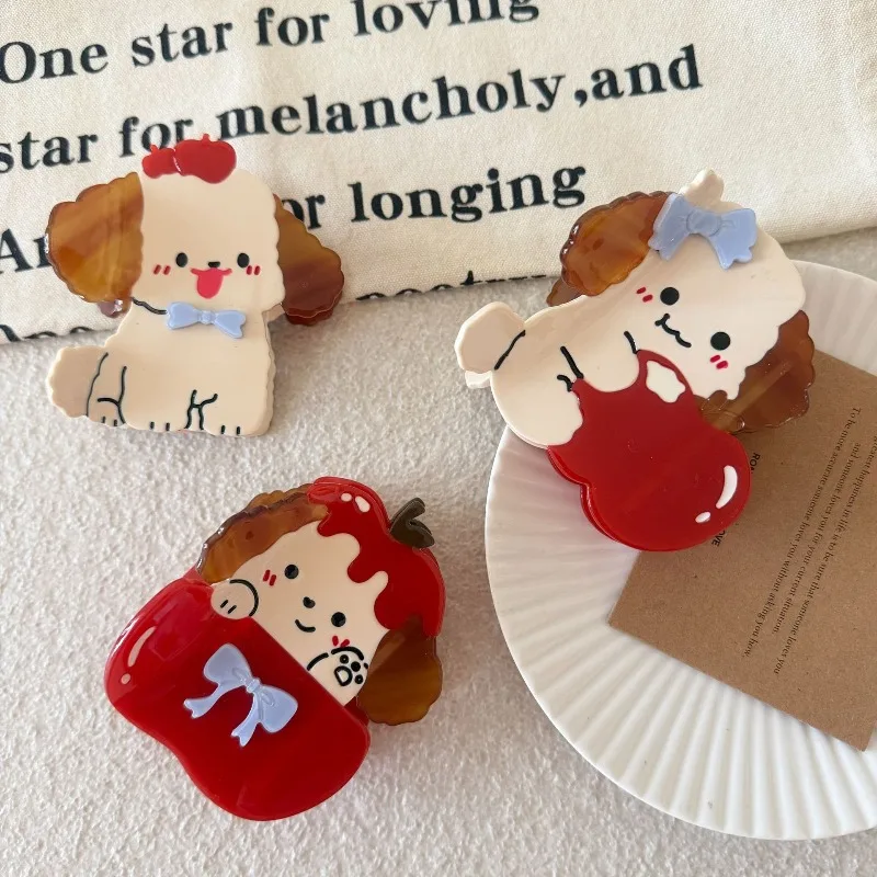 fermacapelli-a-forma-di-mela-e-cucciolo-rosso-per-ragazze-antiscivolo-per-acconciature-alla-moda-accessori-per-capelli-femminili