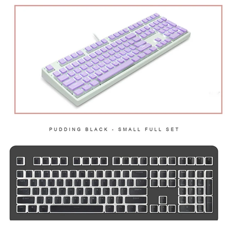 พุดดิ้งคีย์บอร์ดหมวกกล่องคีย์บอร์ด Double SkinMilk โปร่งใส Keycap Pbt ที่กําหนดเองครีมเยลลี่ (Light)