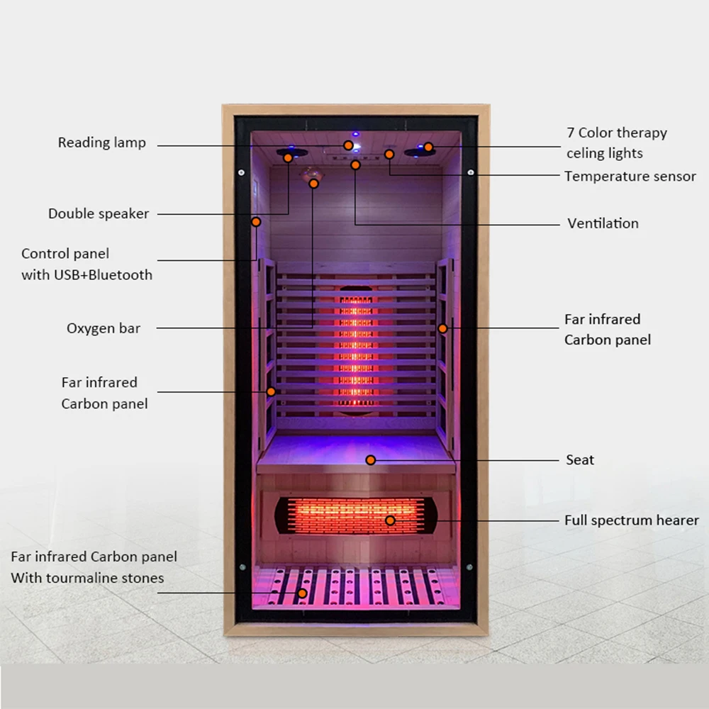 Best Selling Hemlock 1-4 Person Infrared Sauna Indoor Mini Sauna and Control Panel for Sale
