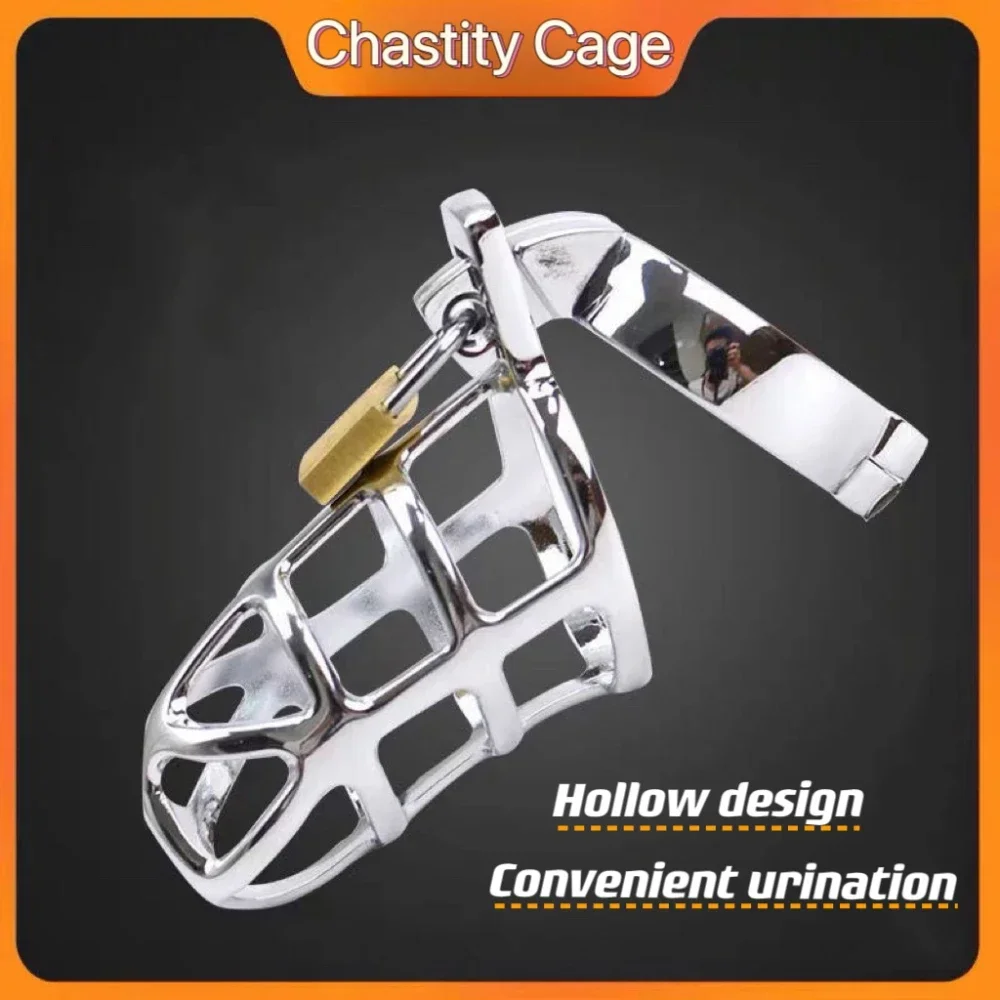 Metal Cock Cage Male Chastity Device BDSM Sex Toys for Men Penis Lock Belt Device Penis Ring Men\'s Erotic Cage Chastete Bondage