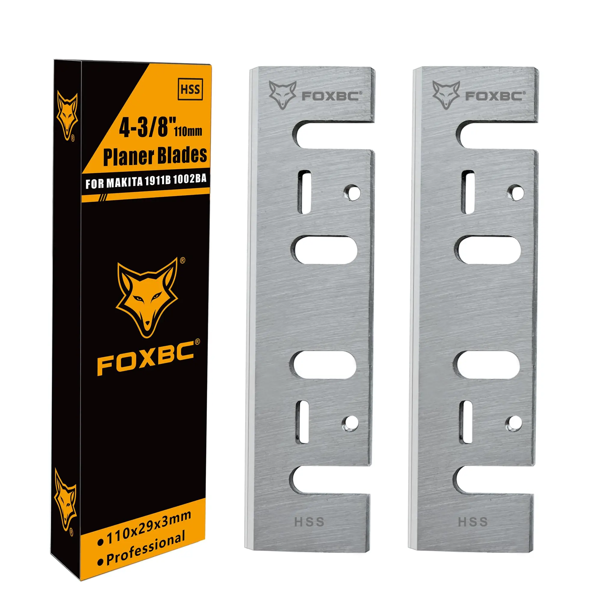 FOXBC 2 個 110x29x3mm HSS プレーナーブレード マキタ 1911B、1912B、1002BA、1003BA プレーナー用