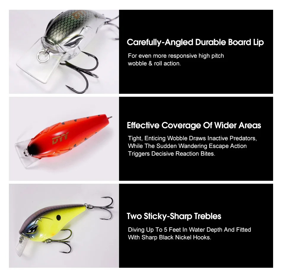 DYY 60 mm 12 g flacher Squarebill-Kurbelköder, Minnow-Angelköder, schwimmender Wobbler, künstlicher harter Köder für Barschforellen-Angelköder – Detail 5