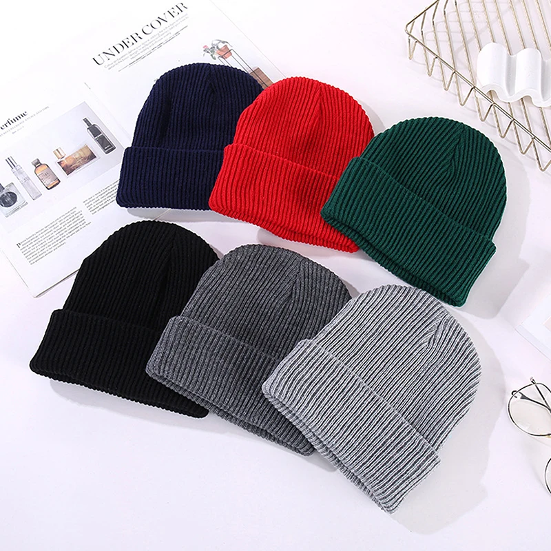 秋冬の女性用ウール帽子 カールソリッドカラー 多用途帽子 男女兼用 フリップコールドハット ドームニット帽子