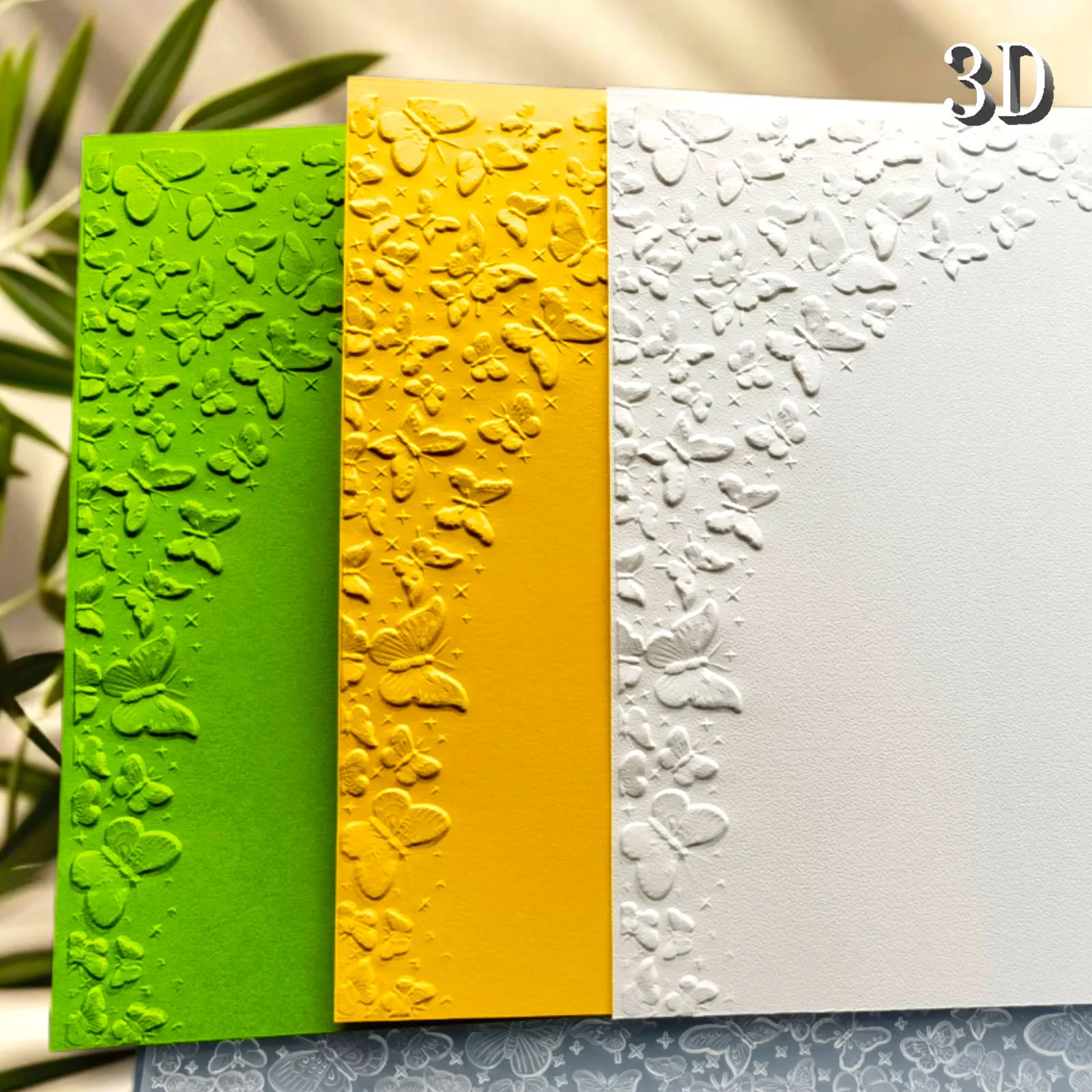 اختيار شعبي، مجلد منقوش ثلاثي الأبعاد الأكثر مبيعًا، نسيج "Butterfly Shadow Dancing in the Dreamy Corner"، سهل الاستخدام للبطاقة m