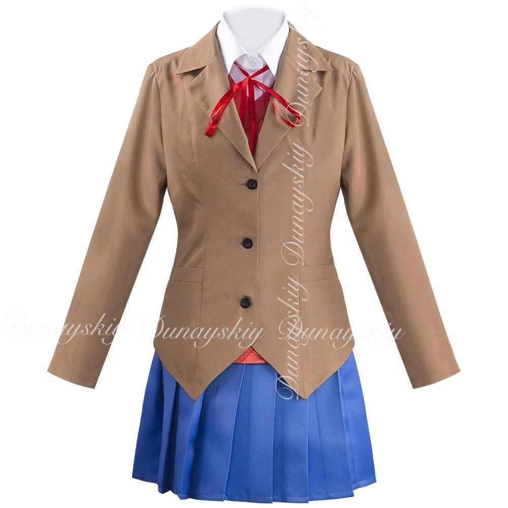 Доки Даки Литературный клуб! Игра Monika One Персонаж в литературном клубе с гольфами Красные туфли Косплей Костюм Игровой костюм