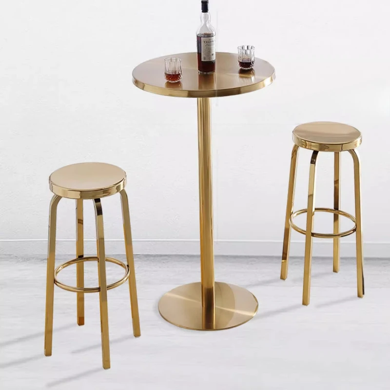 

Minimalist Bar Stools Gold Stainless Steel Swivel Chair Modern Counter Stool for Home/Patio Industrial Style Metal Bistro Seat