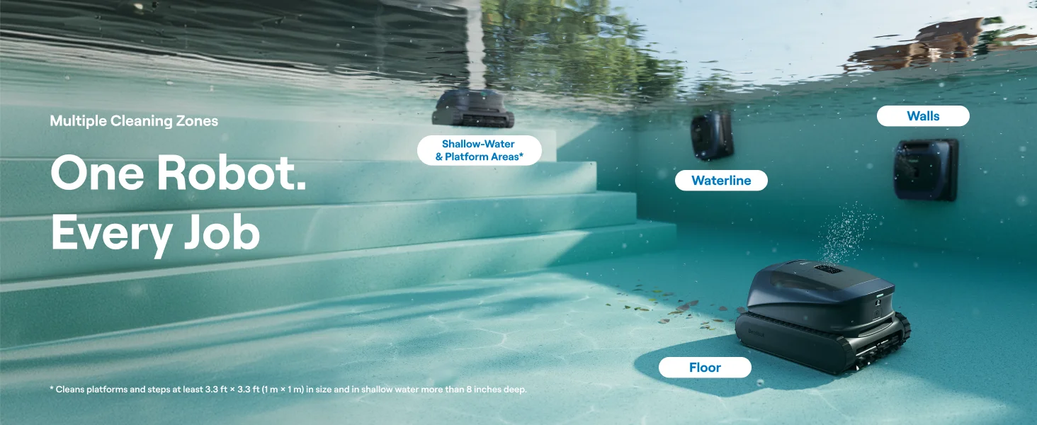 Neuer Beatbot Sora 30 Kabelloser Roboter-Poolreiniger, 300 Min. Laufzeit, 6800 GPH Boden-/Wand-/Wasserlinien-/Plattformreiniger, für Innen- und Aufstellpools – Detail 9