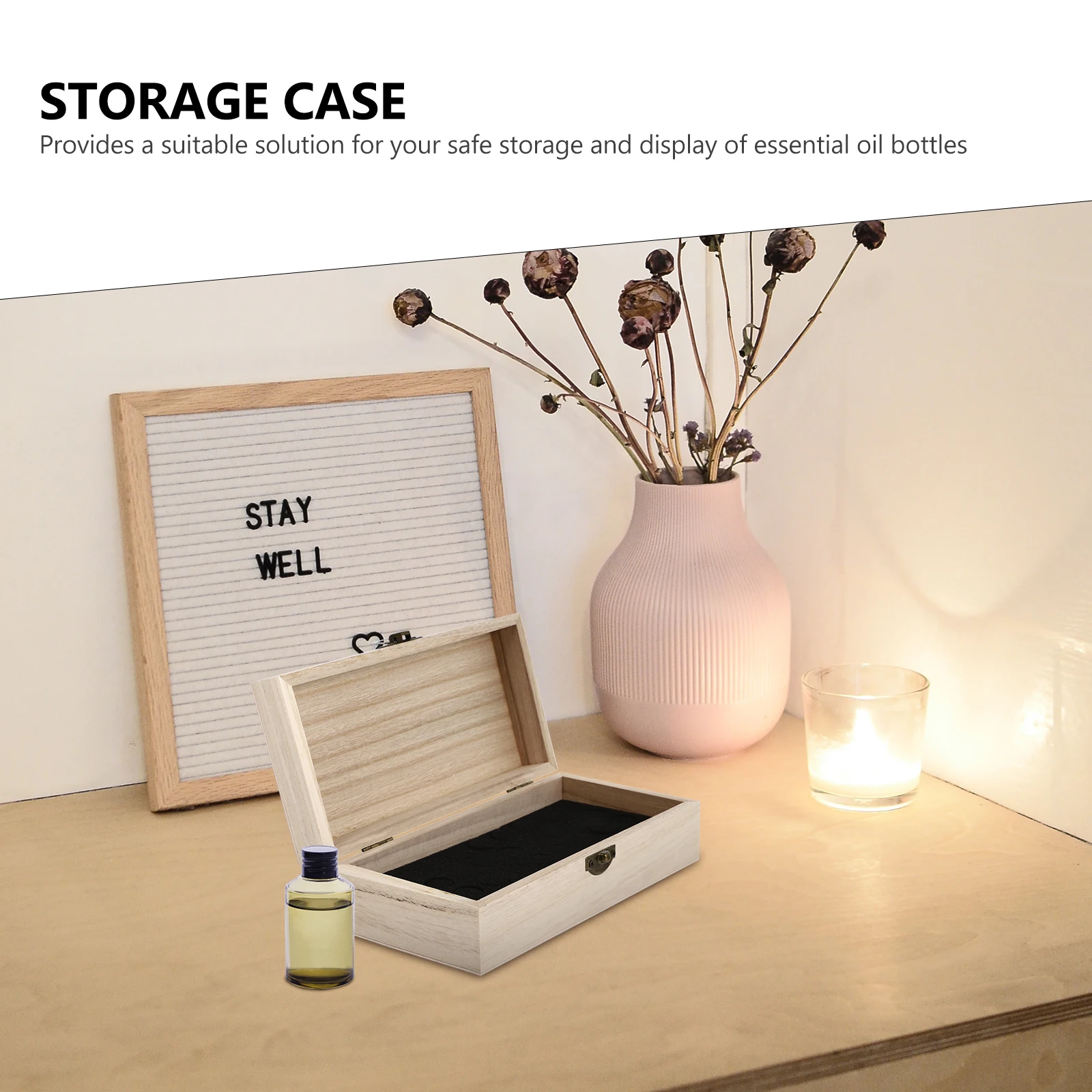1Pcs Exquisite Essential Oil Storage Box Organizer Strong Structure Fine Polishing Decorative Home Display Stand