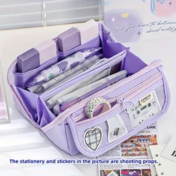 Large Capacity Pencil Case, Multi-layer Stationery Bag, Desktop Stationery Storage Bag, Large Capacity Stationery Box, Handheld