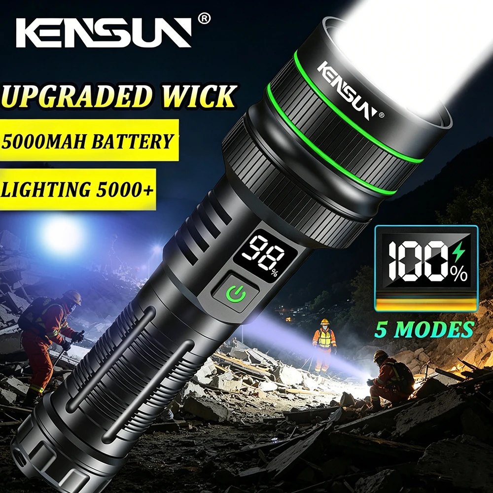 

Самый мощный светодиодный фонарик с дальним выстрелом, масштабируемый фонарик для кемпинга, встроенный аккумулятор 26650, мощный тактический фонарь для улицы